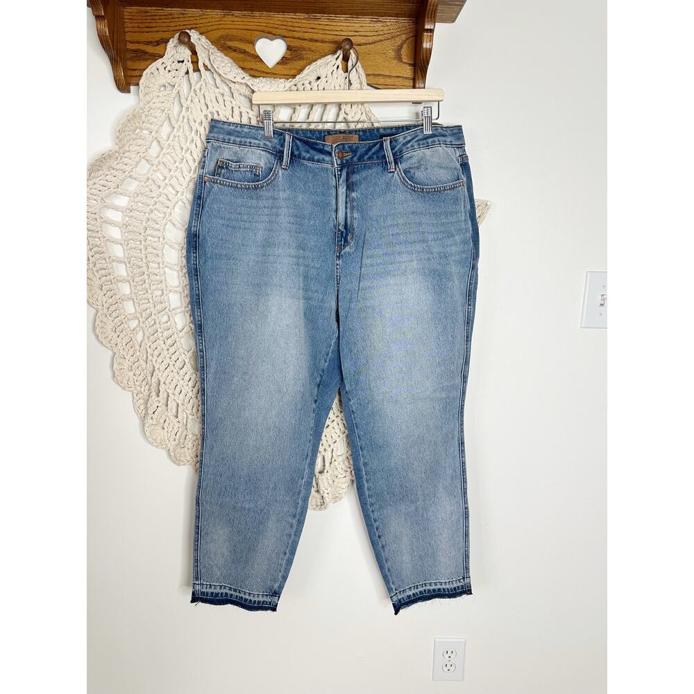 Judy Blue Boyfriend Fit High Rise Raw Hem Jeans Size 20W